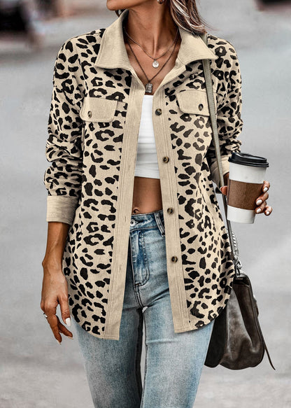 Abrigo Mujer Estampado Animal Corte Recto - Mavetta