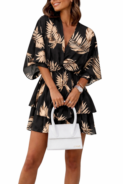 Vestido Corto Mujer Estampado Floral Ajustado