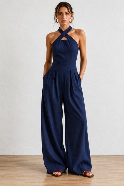 Mono Mujer Escote Cruzado Ajuste Elegante