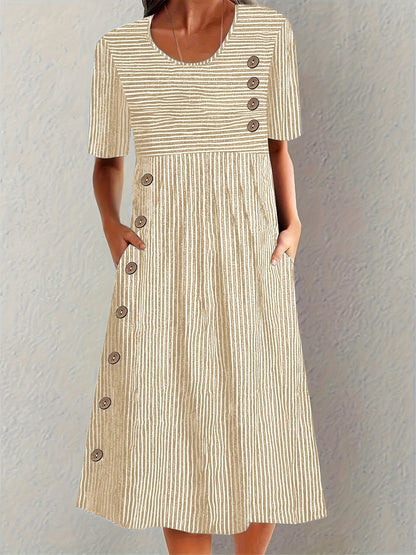 Vestido Verano Mujer Algodón Ajuste Recto
