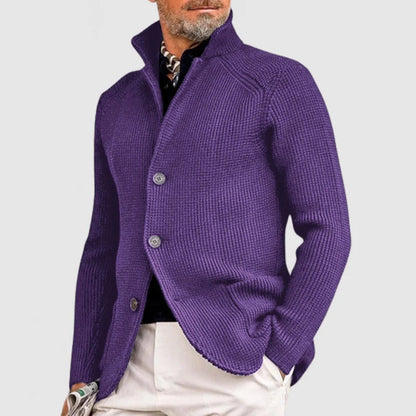 Chaqueta Hombre de Piel Sintética Elegante con Solapas