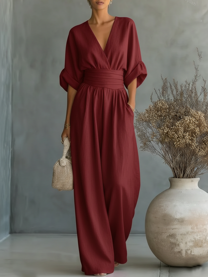 Mono mujer fluido escote en v minimalista