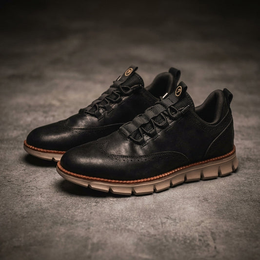 Zapatos Brogue Hombre de Cuero Sintético Diseño Wingtip Suela Goma - Mavetta