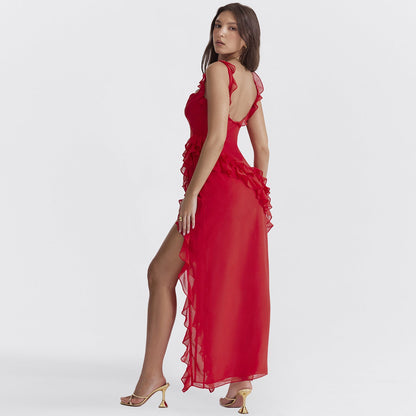 Vestido Mujer Invitada Boda Verano Asimétrico Tirantes