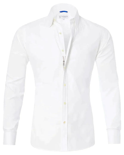 Camisa Hombre Manga Larga Cremallera Cuello Clásico