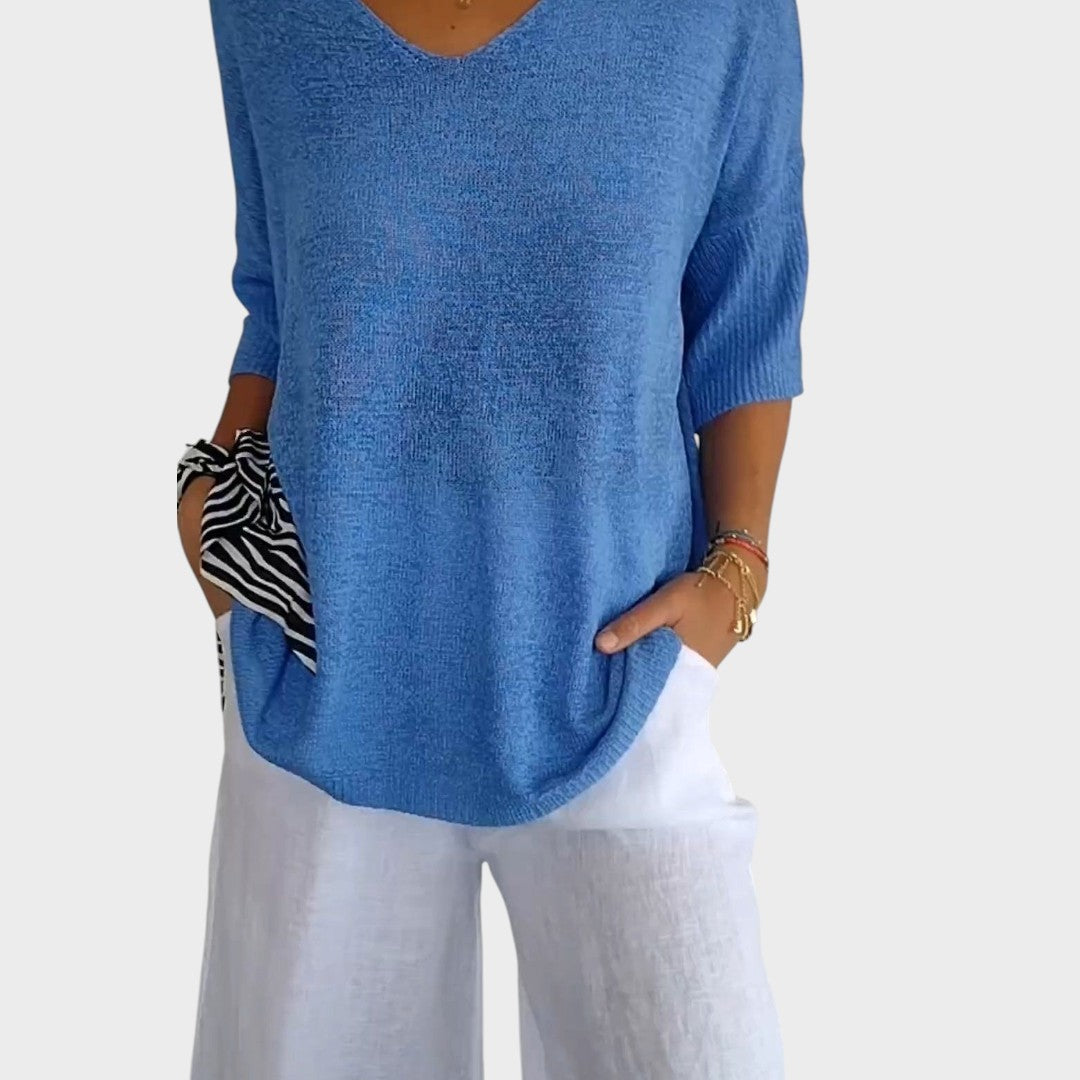 Jersey Mujer Escote en V Suave Casual