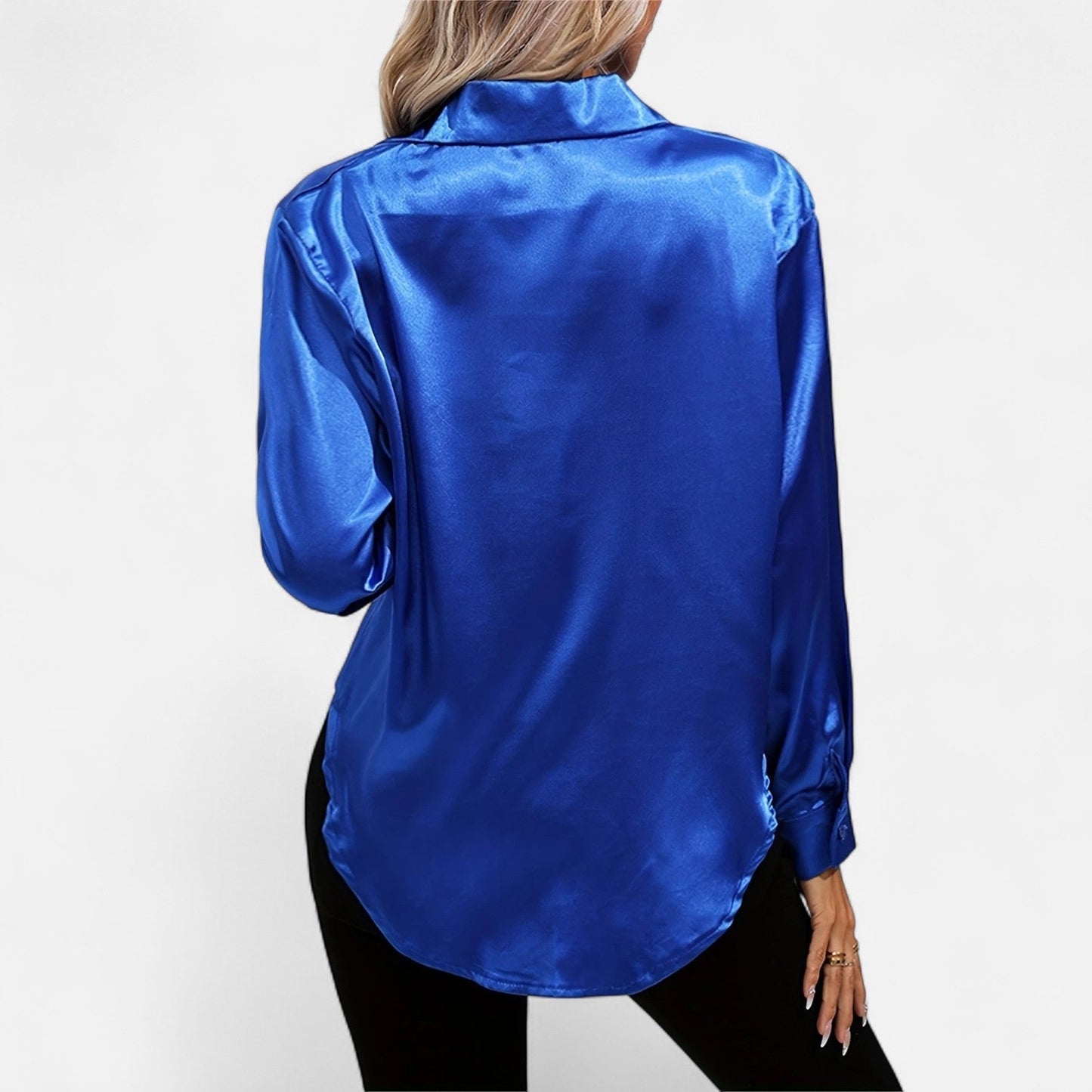 Camisa Mujer de Satén Cuello Clásico