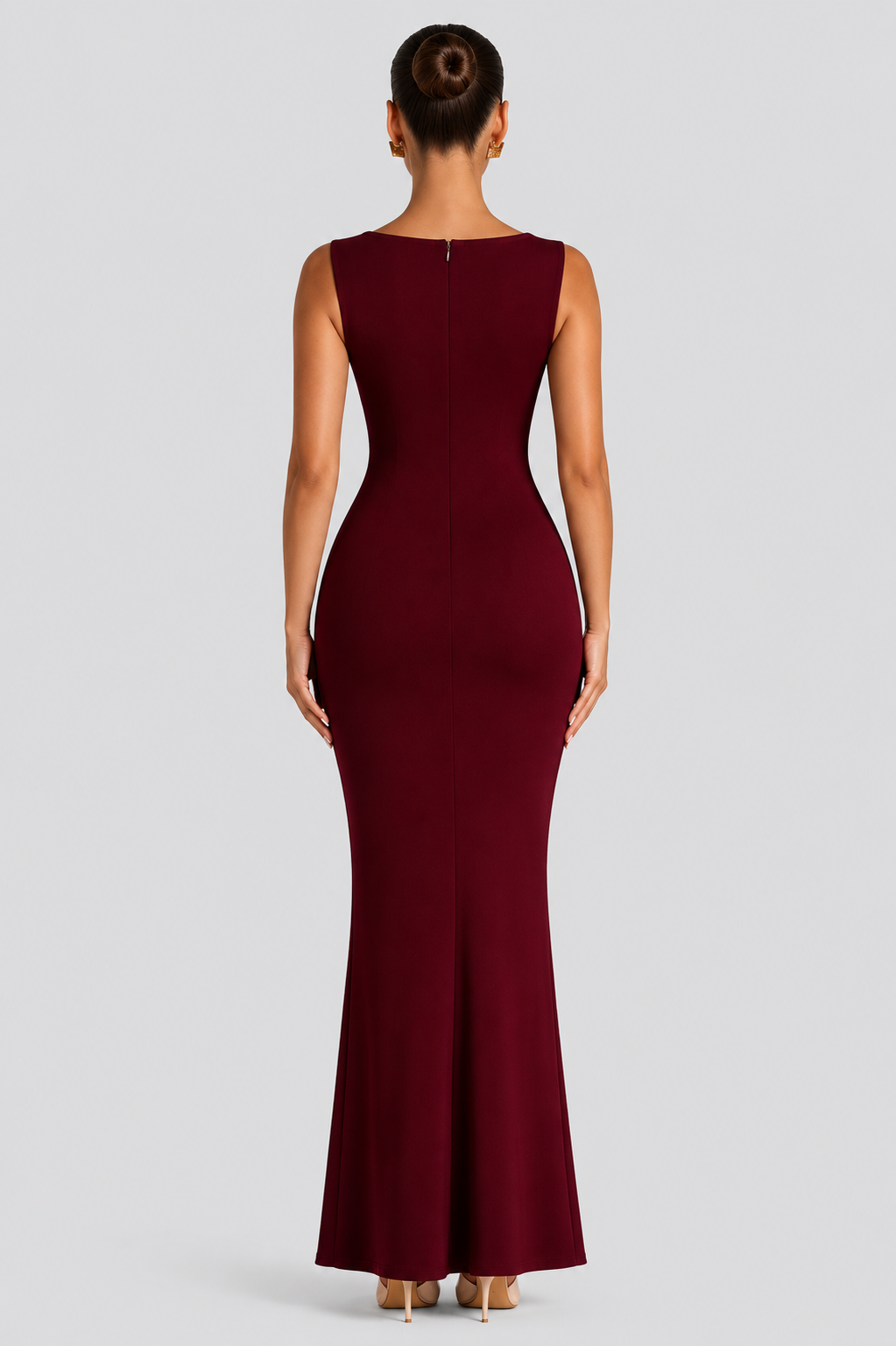 Vestido largo Mujer Moldeador Escote cuadrado