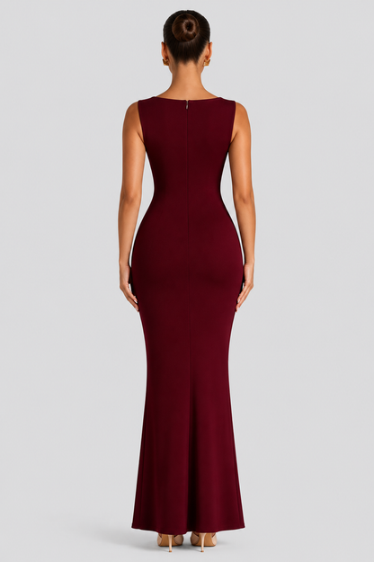 Vestido largo Mujer Moldeador Escote cuadrado