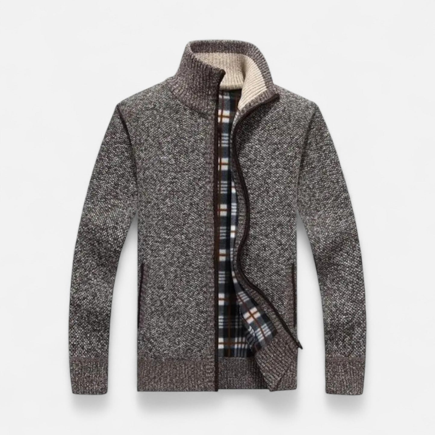Jersey hombre de tejido con cremallera invierno