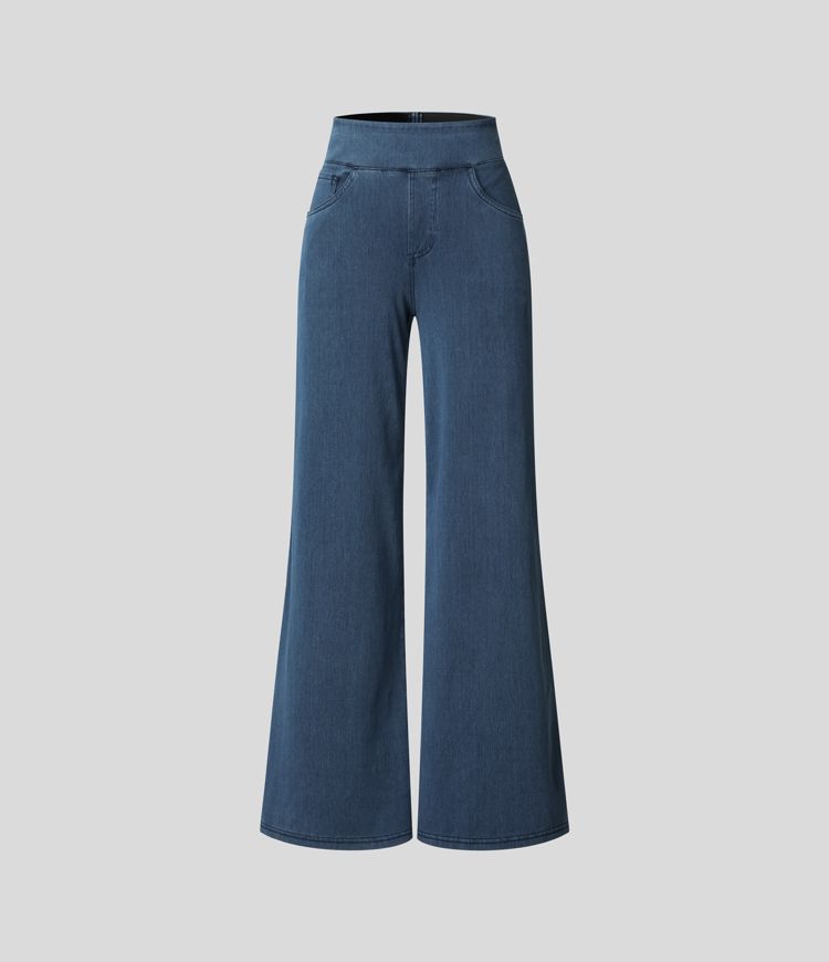 Pantalón Mujer Cintura Alta Corte Ancho Diseño Suelto