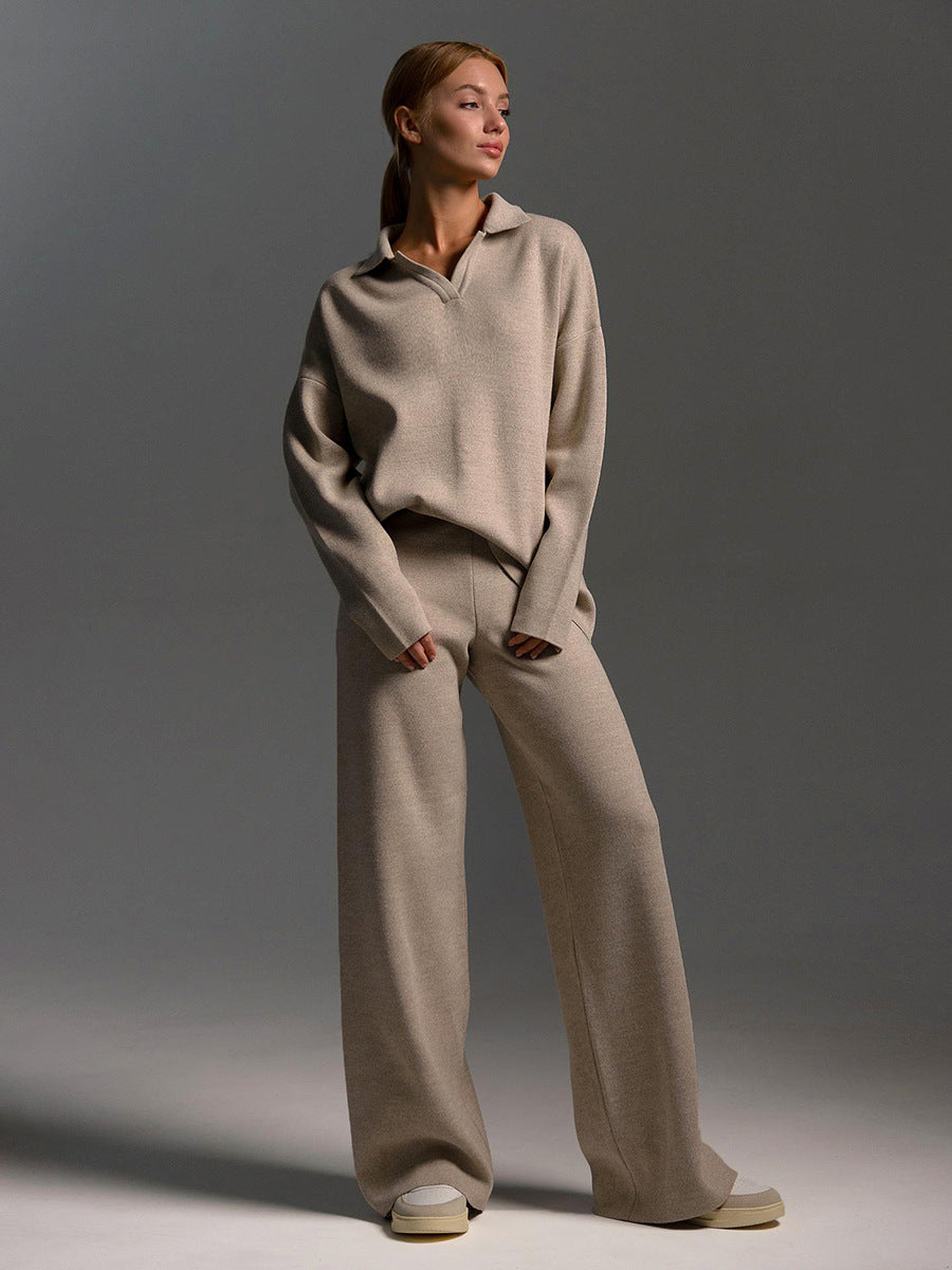 Conjunto Mujer de Pantalón y Jersey de Punto Suave
