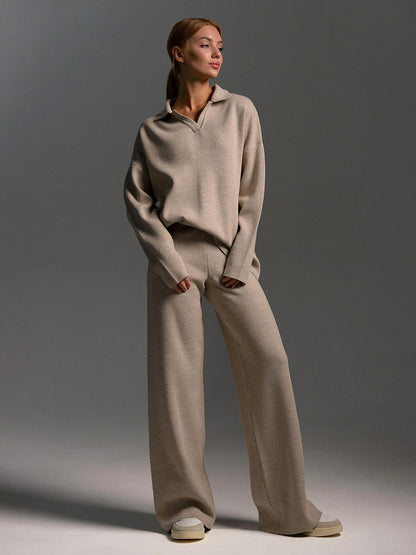 Conjunto Mujer de Pantalón y Jersey de Punto Suave