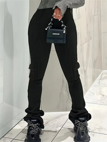 Pantalón Campana Mujer Tela Suave Ajuste Amplio