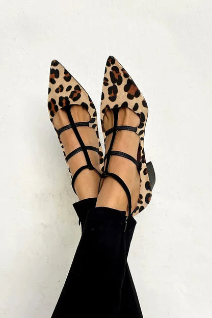 Bailarinas Mujer con Tiras Estampado Animal
