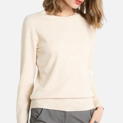 Jersey Mujer Lana Merino Cuello Redondo Ajuste Slim