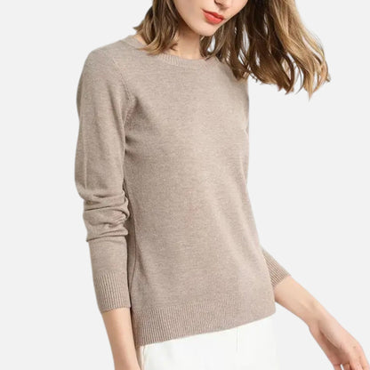 Jersey Mujer Lana Merino Cuello Redondo Ajuste Slim
