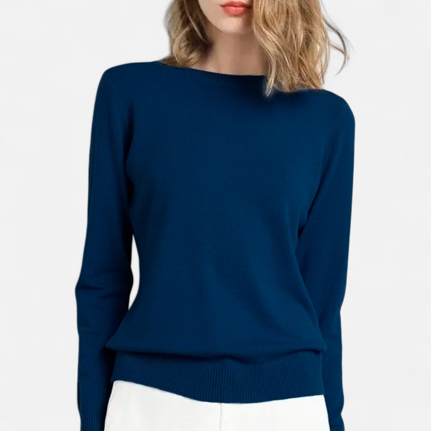 Jersey Mujer Lana Merino Cuello Redondo Ajuste Slim