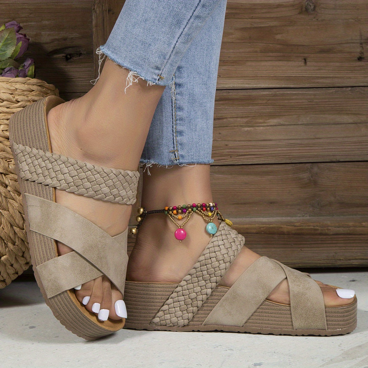 Sandalias Mujer Cuña Corcho Diseño Ligero y Cómodo