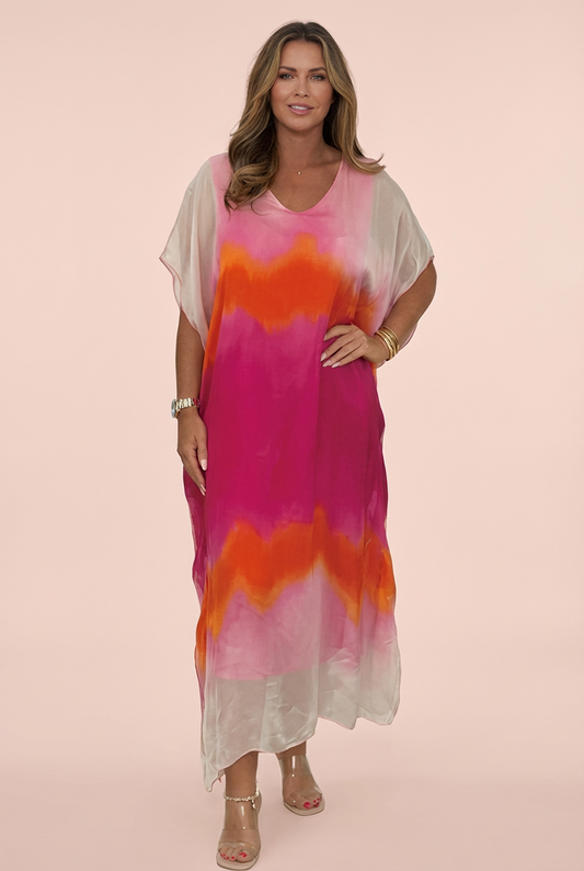 Vestido midi mujer ligero de tela fluida estilo elegante - Mavetta