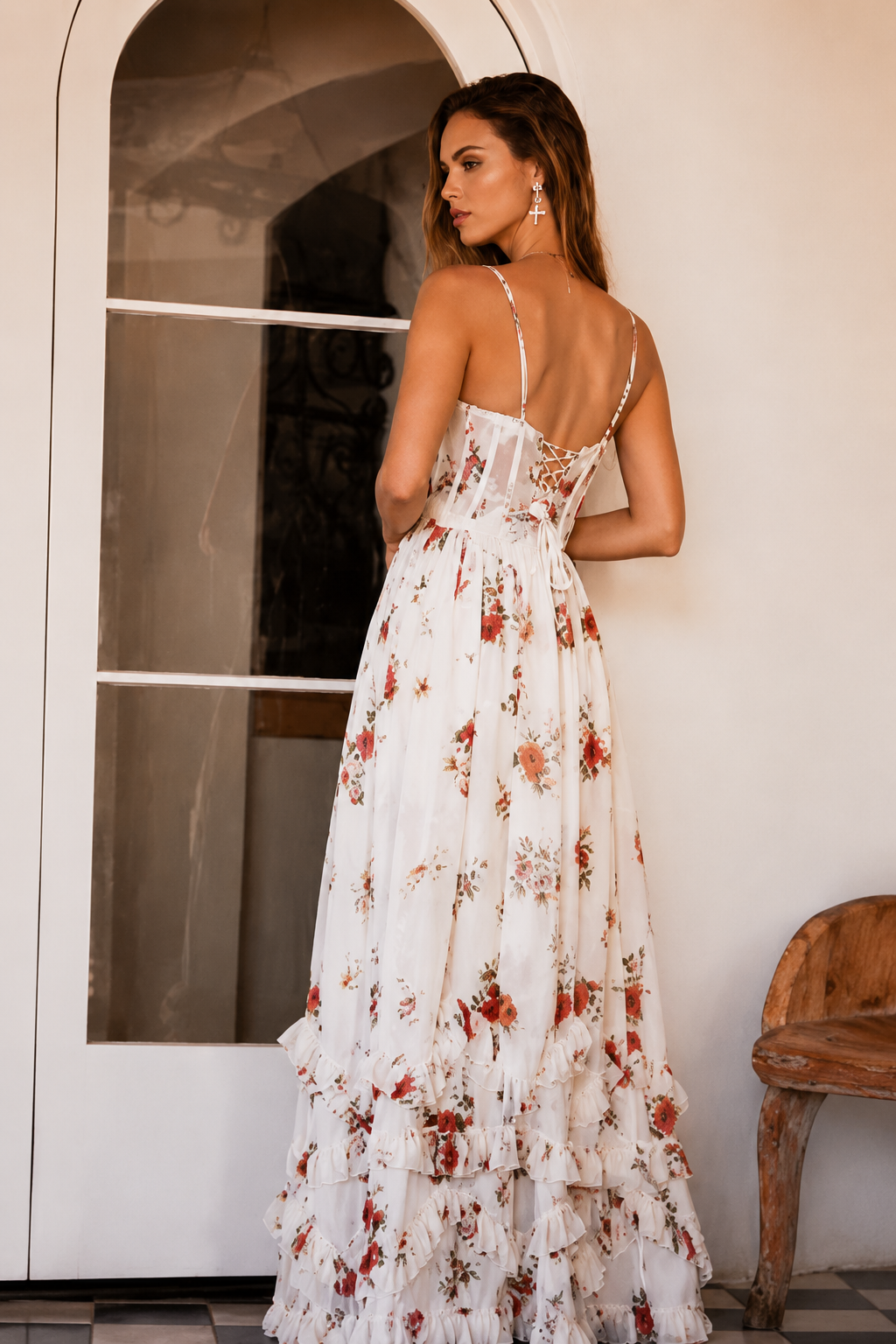 Vestido Mujer Floral Romántico Ajuste Suelto