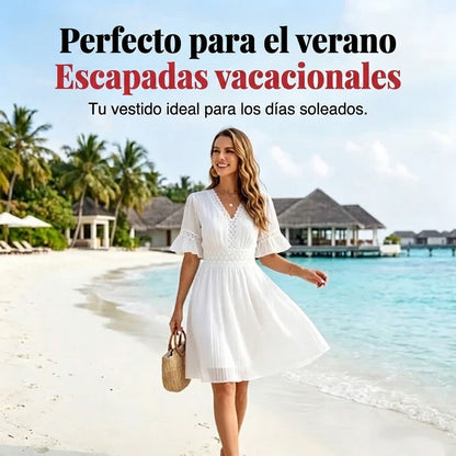Vestido verano mujer con encaje y corte cómodo - Mavetta