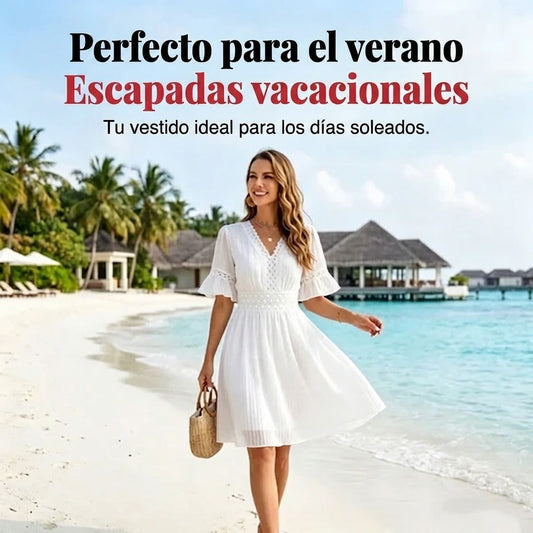 Vestido verano mujer con encaje y corte cómodo - Mavetta