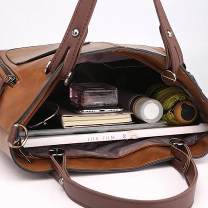 Bolso de hombro mujer de cuero estilo vintage