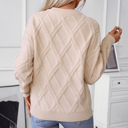 Jersey Mujer de Punto Trenzado Ajuste Regular