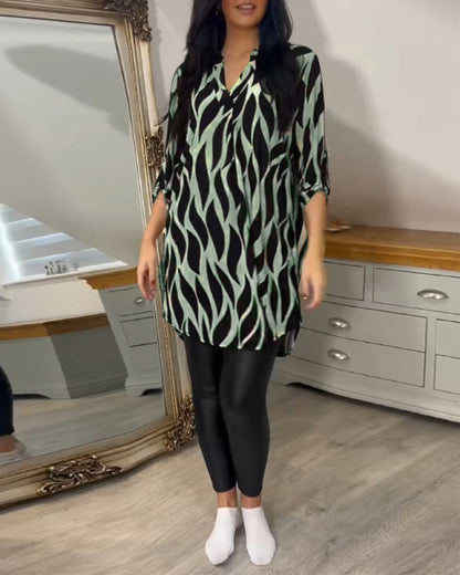 Blusa Mujer Túnica Estampado Gráfico Ajuste Suelto