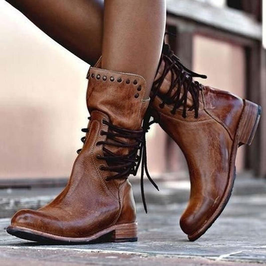Botas Mujer con Cordones Estilo Vintage y Comodas - Mavetta