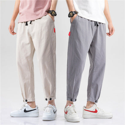 Pantalones Hombre Tejido Ligero Transpirable Corte Moderno Ajustado - Mavetta