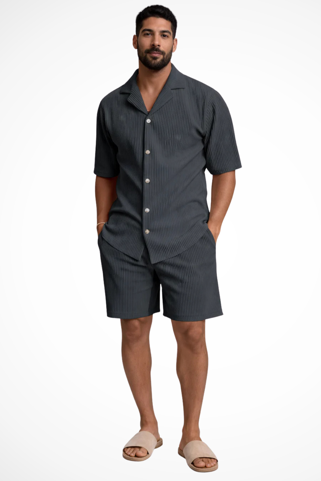 Conjunto Hombre Camisa Manga Corta y Pantalones Cortos