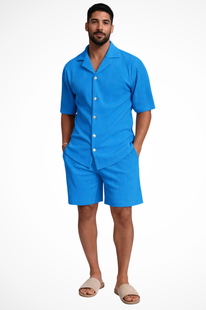 Conjunto Hombre Camisa Manga Corta y Pantalones Cortos