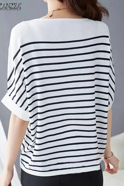 Camiseta Mujer de Algodón Cuello Redondo Ajuste Oversize