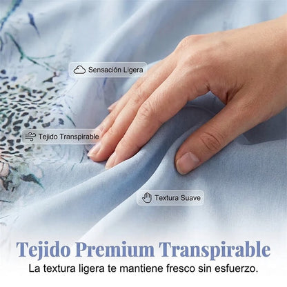 Pantalón Mujer Fluido Estampado Cordón Ajustable
