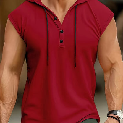 Camisa sin mangas hombre tejido transpirable con capucha