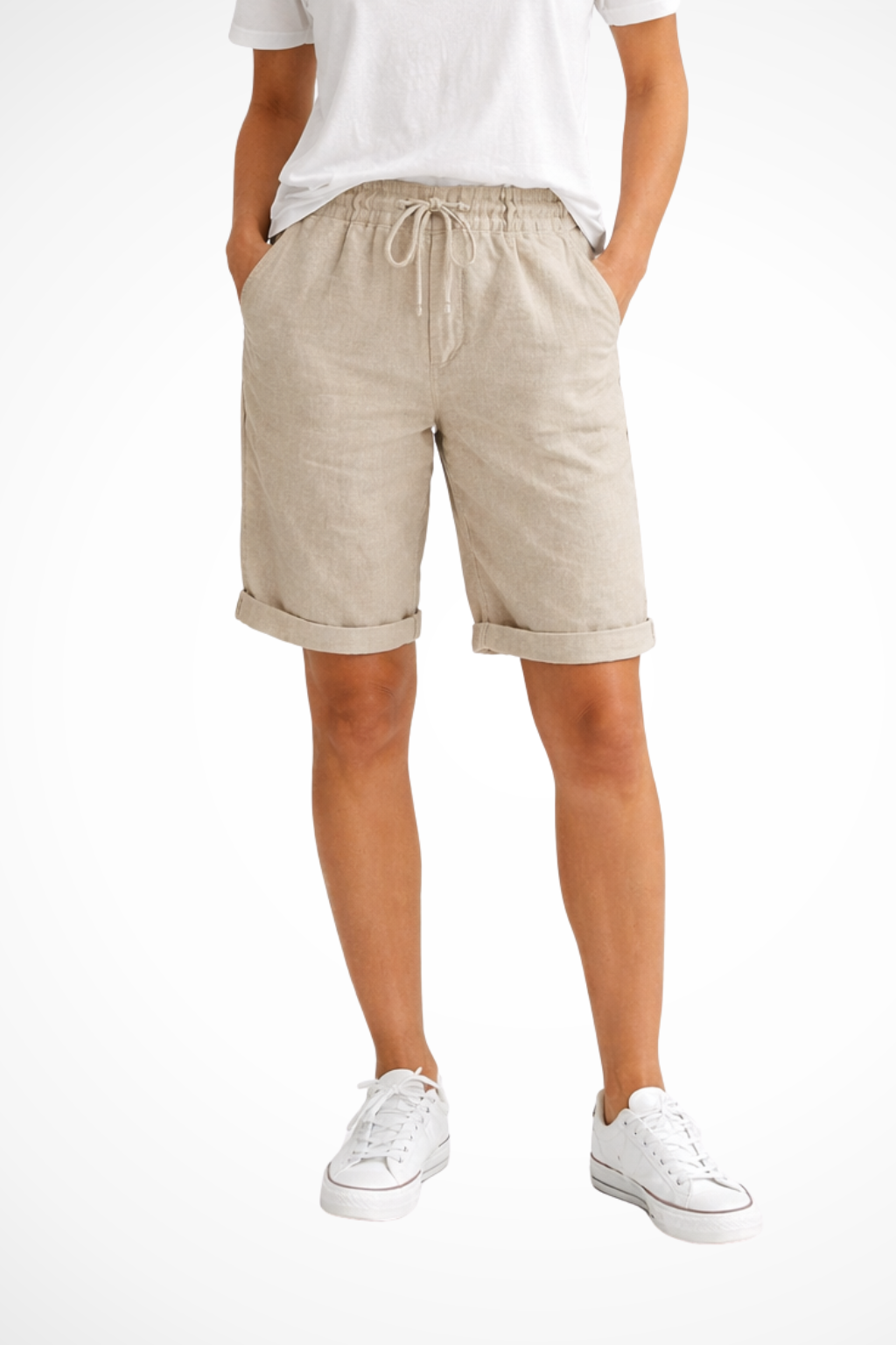 Pantalón Capri Mujer de Lino Corte Relajado - Mavetta