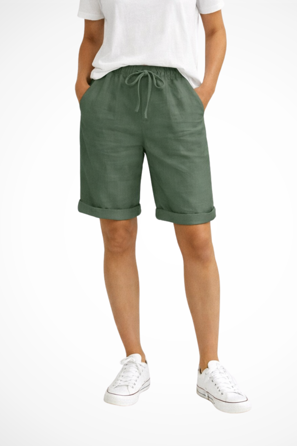 Pantalón Capri Mujer de Lino Corte Relajado