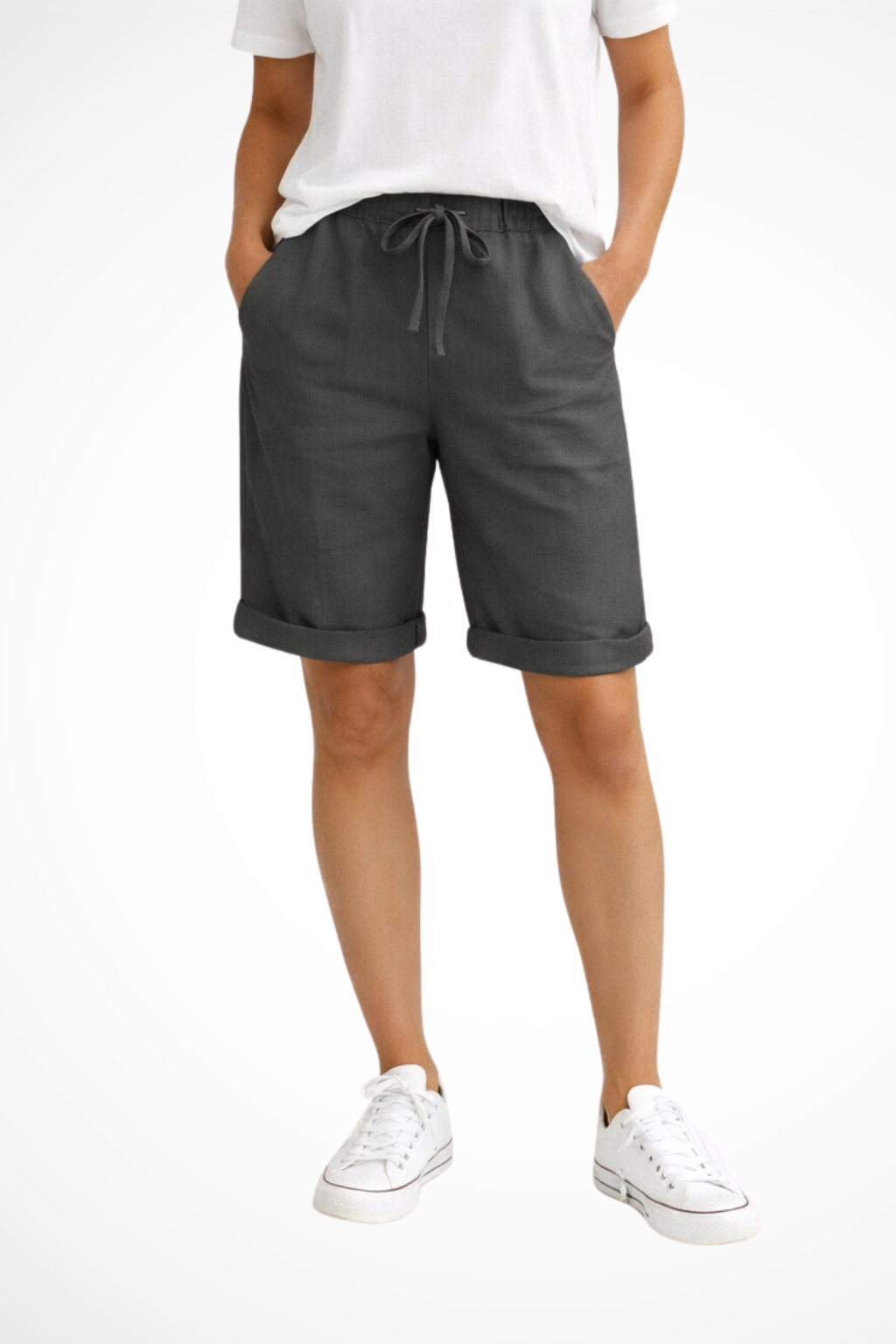 Pantalón Capri Mujer de Lino Corte Relajado