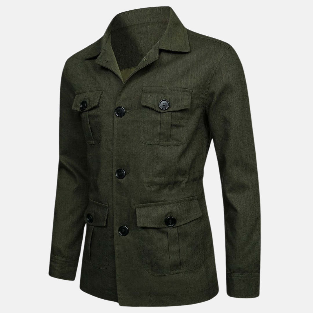 Chaqueta clásica hombre con botones y múltiples bolsillos