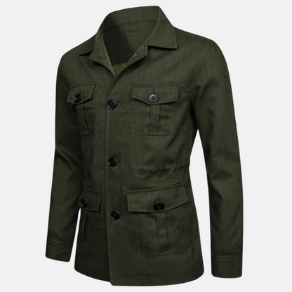 Chaqueta clásica hombre con botones y múltiples bolsillos
