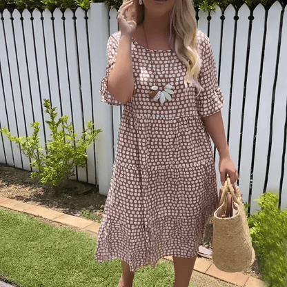 Vestido midi mujer Manga corta Sofisticado Ajuste versátil