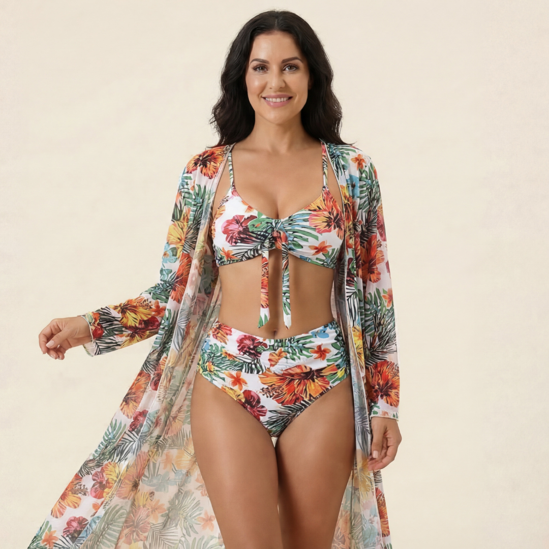Bikini Mujer Tropical con Kimono a Juego - Mavetta