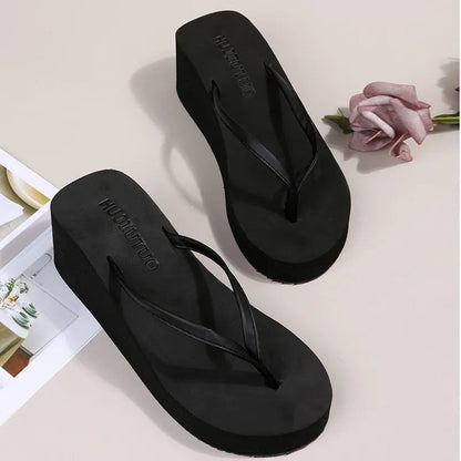 Chanclas Mujer con Cuña y Tira Minimalista