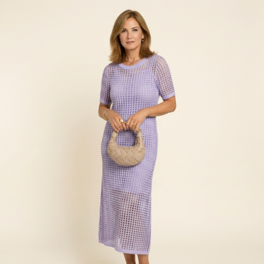 Vestido maxi mujer calado con vestido interior largo - Mavetta
