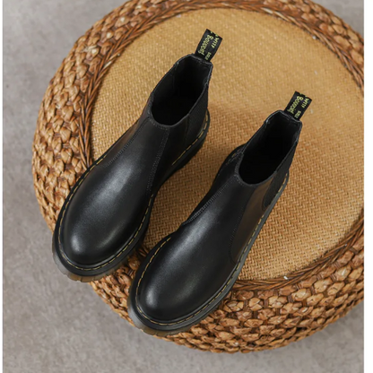 Botas Chelsea Mujer de Cuero con Tirador y Suela Antideslizante