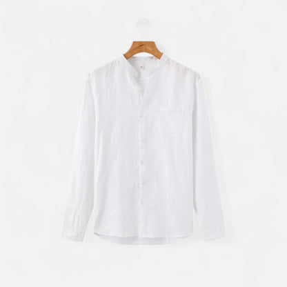 Camisa Hombre de Lino Manga Larga Ajuste Clásico