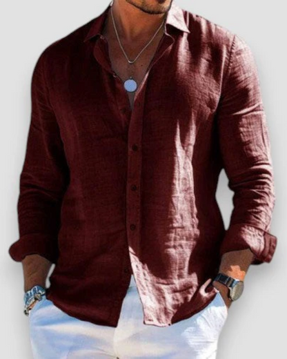 Camisa hombre ligera transpirable casual cómoda