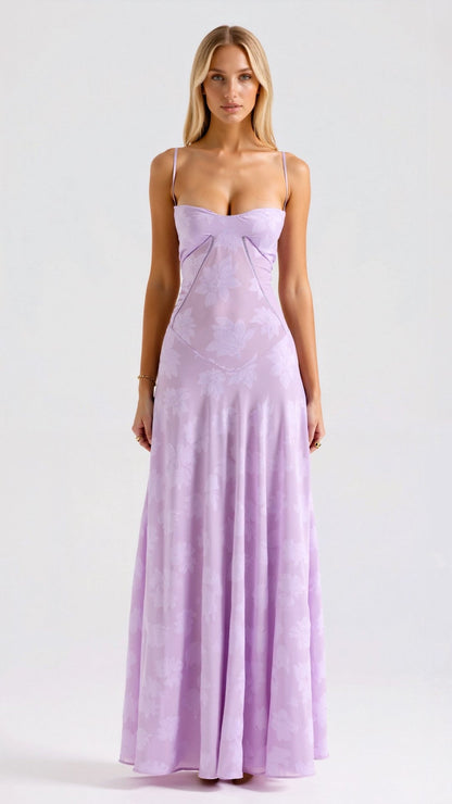 Vestido maxi mujer lencero invitada boda elegante